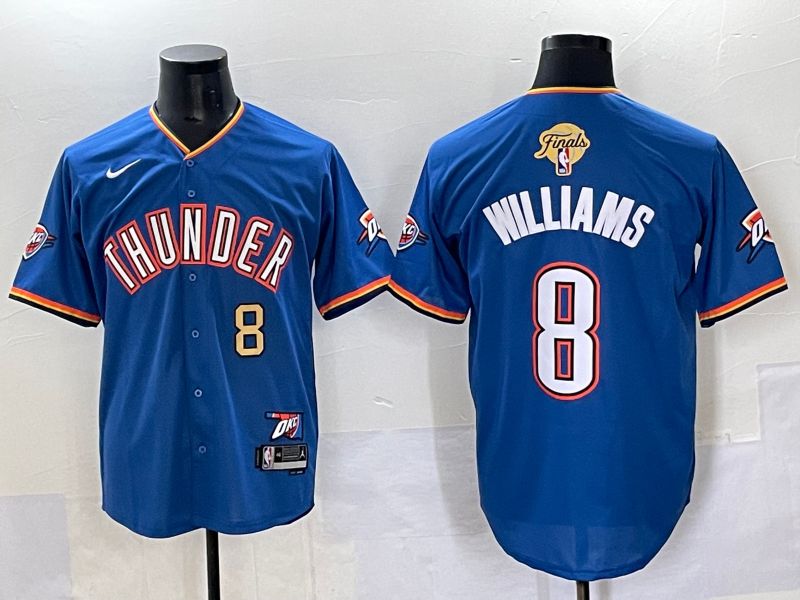 Men 2025 Oklahoma City Thunder #8 Williams Blue Nike Joint Name NBA Jersey style 2->oklahoma city thunder->NBA Jersey